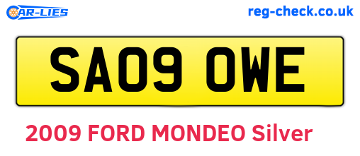 SA09OWE are the vehicle registration plates.