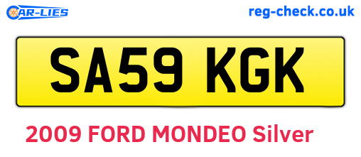 SA59KGK are the vehicle registration plates.