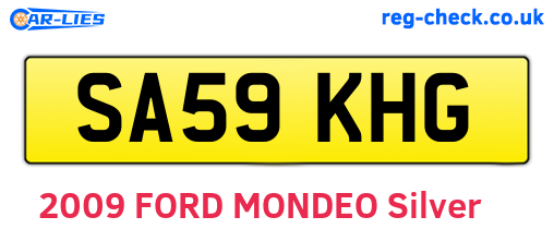 SA59KHG are the vehicle registration plates.