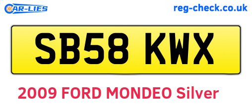 SB58KWX are the vehicle registration plates.
