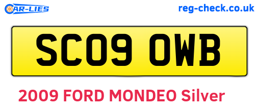 SC09OWB are the vehicle registration plates.
