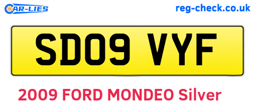SD09VYF are the vehicle registration plates.