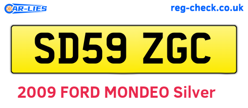 SD59ZGC are the vehicle registration plates.