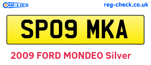 SP09MKA are the vehicle registration plates.