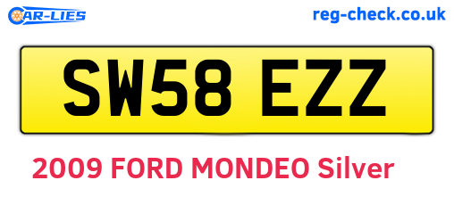 SW58EZZ are the vehicle registration plates.