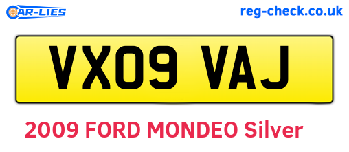 VX09VAJ are the vehicle registration plates.