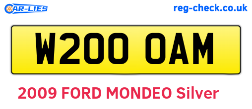 W200OAM are the vehicle registration plates.