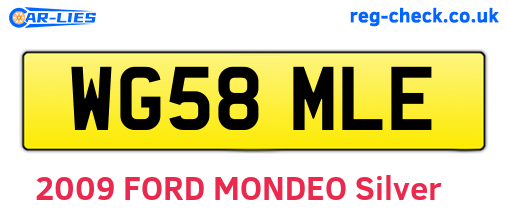 WG58MLE are the vehicle registration plates.