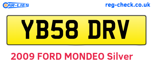 YB58DRV are the vehicle registration plates.