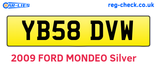YB58DVW are the vehicle registration plates.