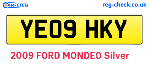 YE09HKY are the vehicle registration plates.
