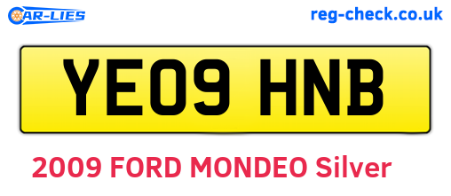 YE09HNB are the vehicle registration plates.