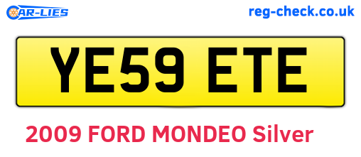 YE59ETE are the vehicle registration plates.
