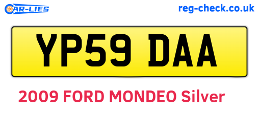 YP59DAA are the vehicle registration plates.