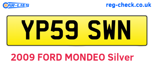 YP59SWN are the vehicle registration plates.