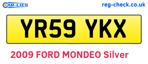 YR59YKX are the vehicle registration plates.