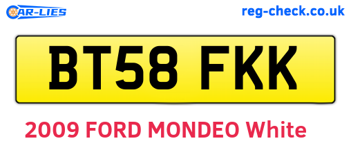 BT58FKK are the vehicle registration plates.