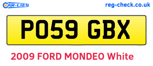 PO59GBX are the vehicle registration plates.