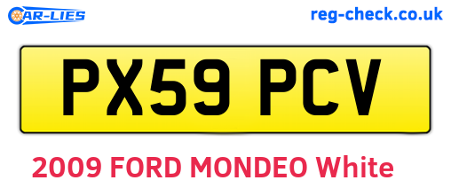 PX59PCV are the vehicle registration plates.