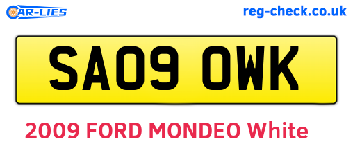 SA09OWK are the vehicle registration plates.
