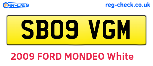 SB09VGM are the vehicle registration plates.