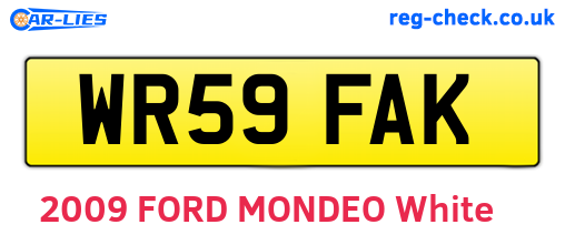 WR59FAK are the vehicle registration plates.