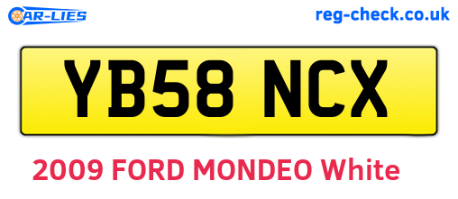 YB58NCX are the vehicle registration plates.