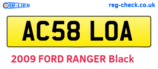 AC58LOA are the vehicle registration plates.