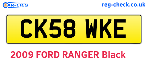 CK58WKE are the vehicle registration plates.