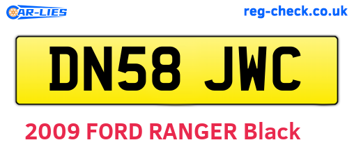 DN58JWC are the vehicle registration plates.