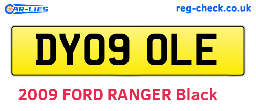 DY09OLE are the vehicle registration plates.