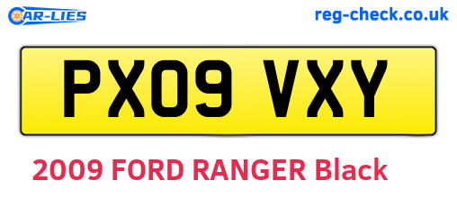 PX09VXY are the vehicle registration plates.