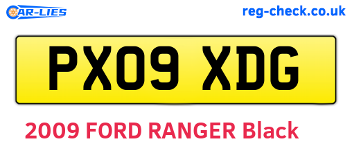 PX09XDG are the vehicle registration plates.