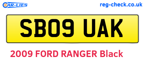 SB09UAK are the vehicle registration plates.