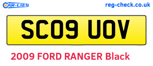SC09UOV are the vehicle registration plates.
