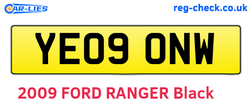 YE09ONW are the vehicle registration plates.
