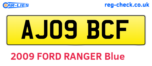 AJ09BCF are the vehicle registration plates.
