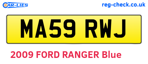 MA59RWJ are the vehicle registration plates.
