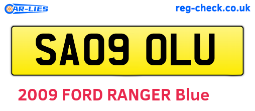 SA09OLU are the vehicle registration plates.