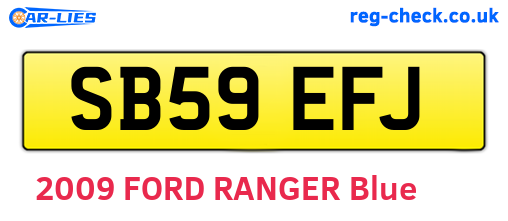 SB59EFJ are the vehicle registration plates.