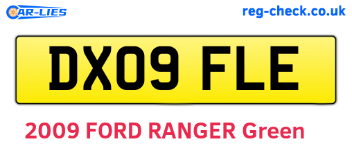 DX09FLE are the vehicle registration plates.
