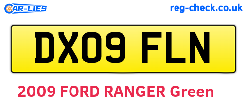 DX09FLN are the vehicle registration plates.