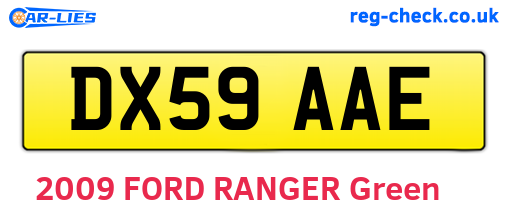 DX59AAE are the vehicle registration plates.