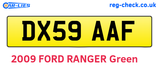 DX59AAF are the vehicle registration plates.