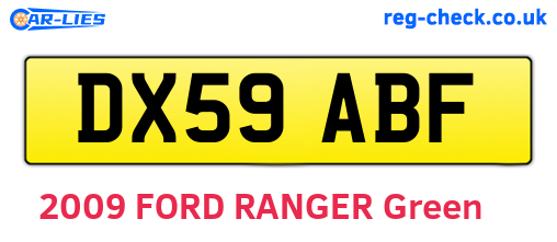 DX59ABF are the vehicle registration plates.