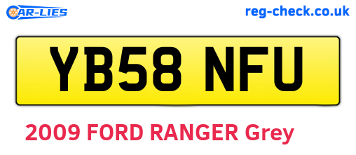 YB58NFU are the vehicle registration plates.