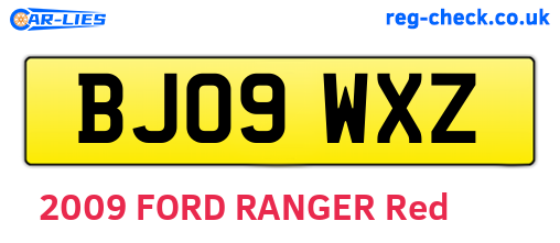 BJ09WXZ are the vehicle registration plates.