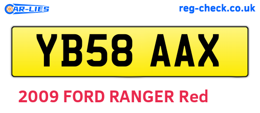 YB58AAX are the vehicle registration plates.