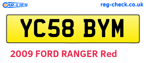 YC58BYM are the vehicle registration plates.