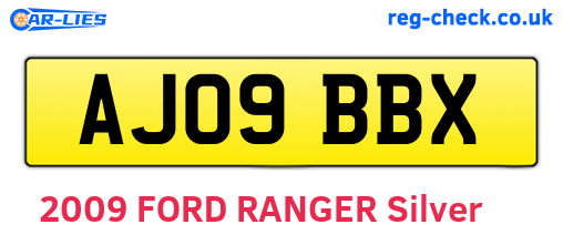 AJ09BBX are the vehicle registration plates.